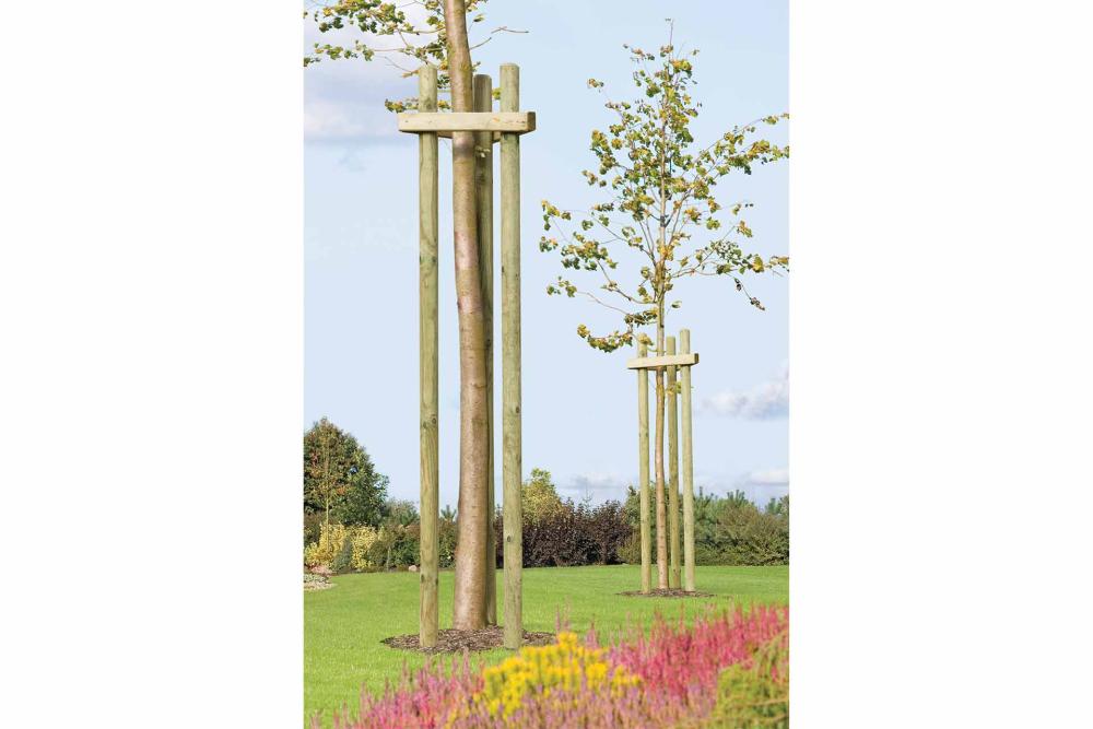 Baumpfähle, gespitzt u. gefast grün, 8x200 cm