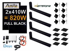 820W / 800W Flachdach PV Ost-West Aufbau Komplettpaket 15 Grad Ost-West Aufbau