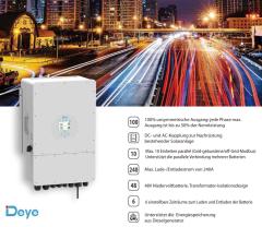 Deye Hybrid Wechselrichter 8kW 3-Phasen Niedervolt EU-IP65 Wifi