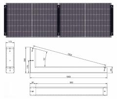 Wattstone PV-Aufständerung 15° für 2 PV-Module Set inkl. Zubehör Reihenaufbau